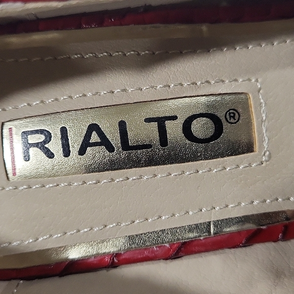 NWOT Rialto women's red snake skin lace up pointed toe heeled pumps, 8M - Picture 9 of 10